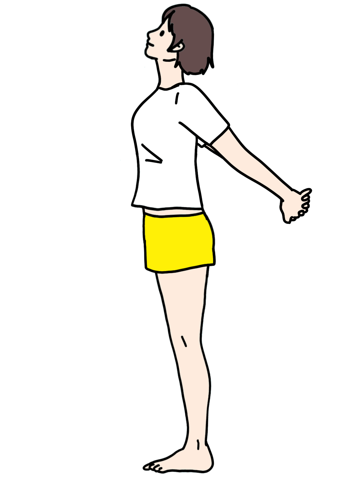 胸を反らしている女性